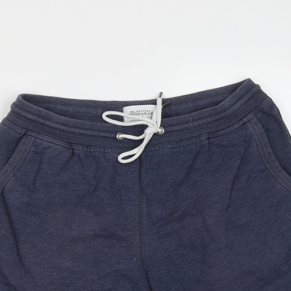 Burton Mens Blue  Cotton Sweat Shorts Size S L9 in Regular Drawstring