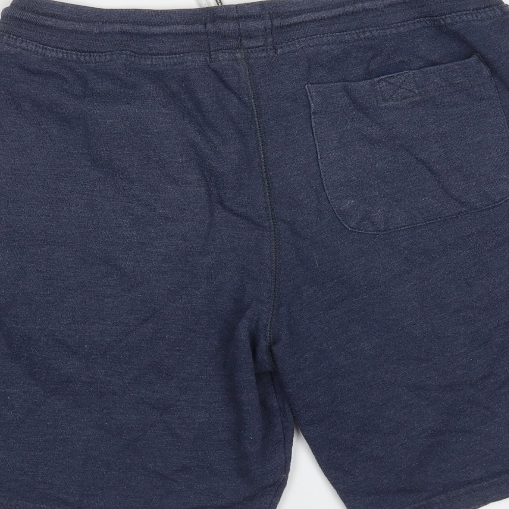 Burton Mens Blue  Cotton Sweat Shorts Size S L9 in Regular Drawstring