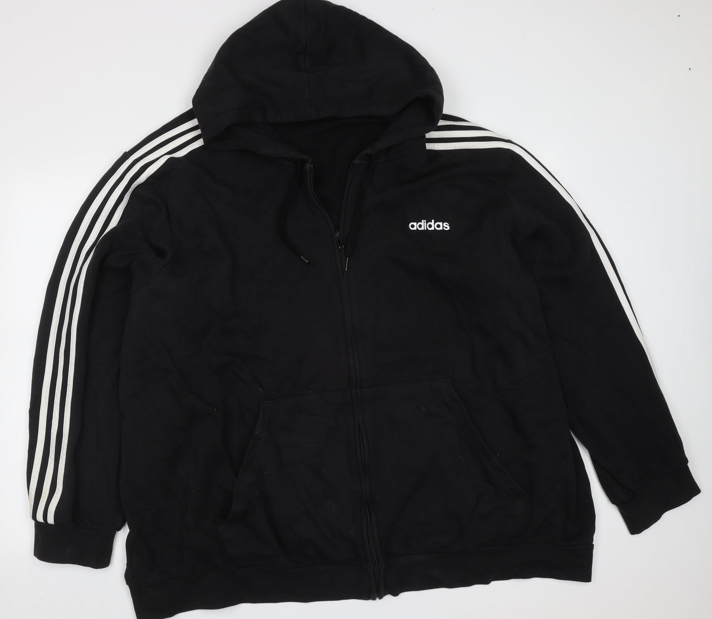 adidas Mens Black  Polyester Full Zip Hoodie Size 4XL