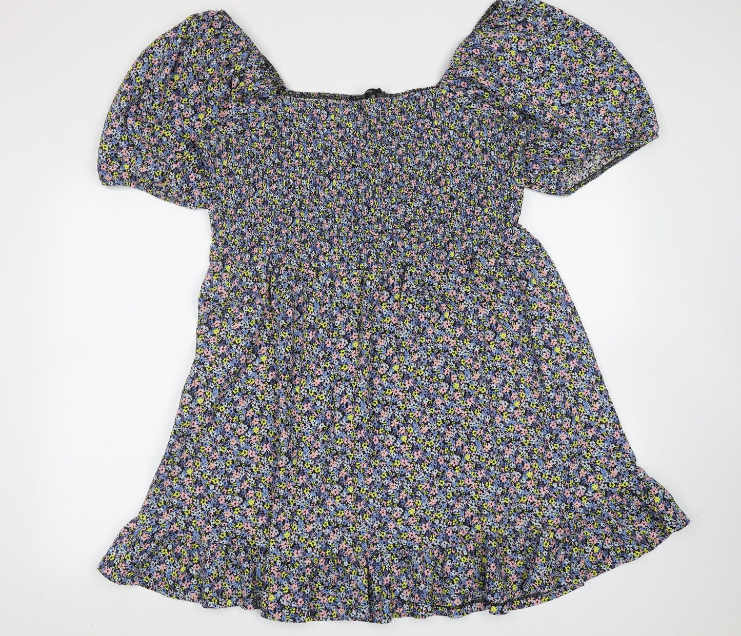 F&F Womens Blue Floral Polyester Fit & Flare  Size 22  Square Neck