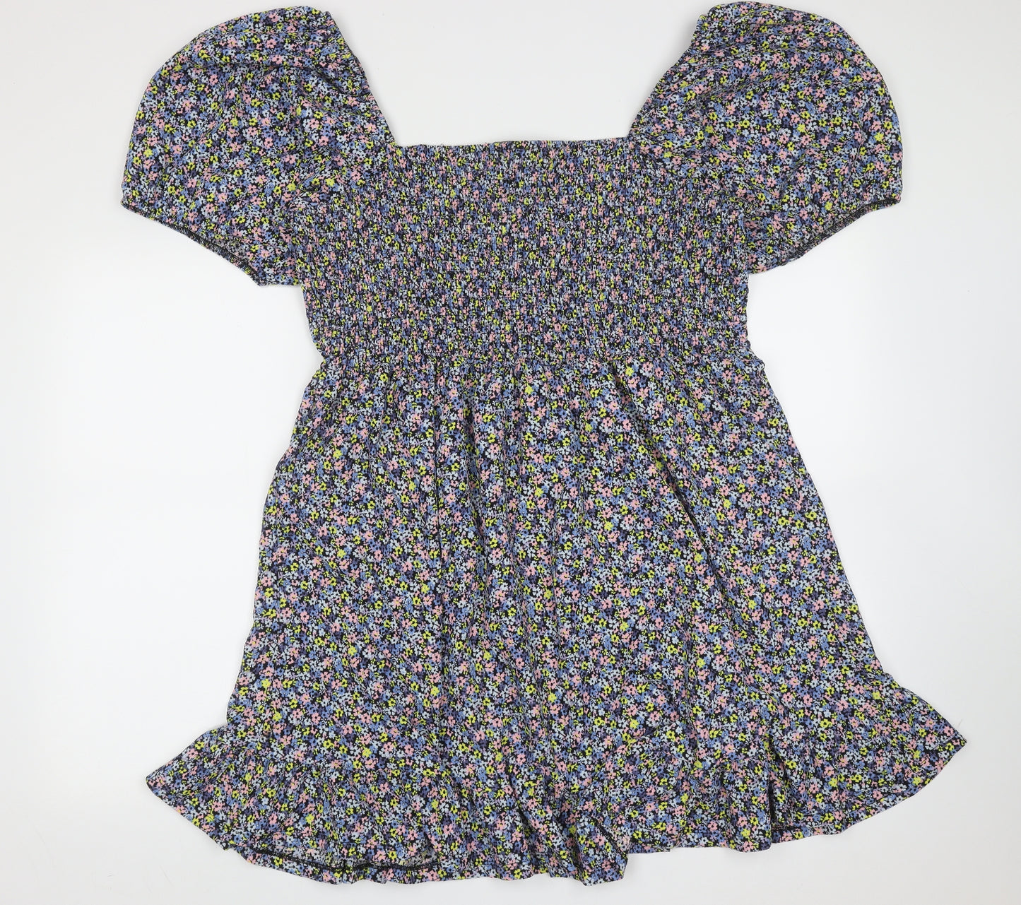 F&F Womens Blue Floral Polyester Fit & Flare  Size 22  Square Neck