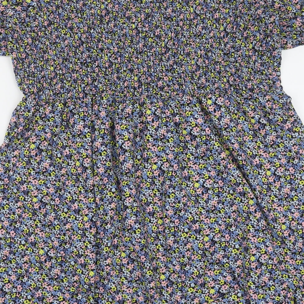F&F Womens Blue Floral Polyester Fit & Flare  Size 22  Square Neck