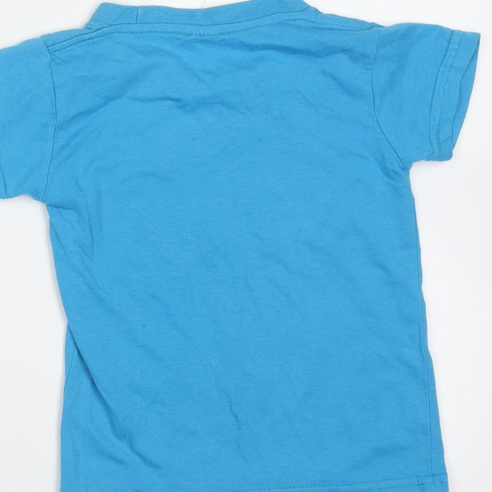 Preworn Boys Blue  Cotton Basic T-Shirt Size S Round Neck  - turtle