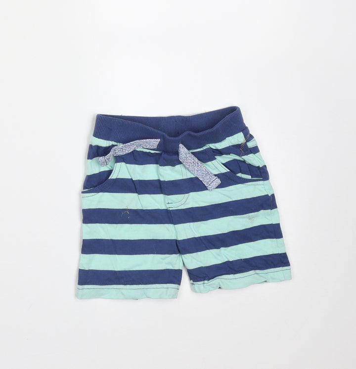 F&F Baby Green Striped Cotton Trousers Size 3-6 Months - shorts
