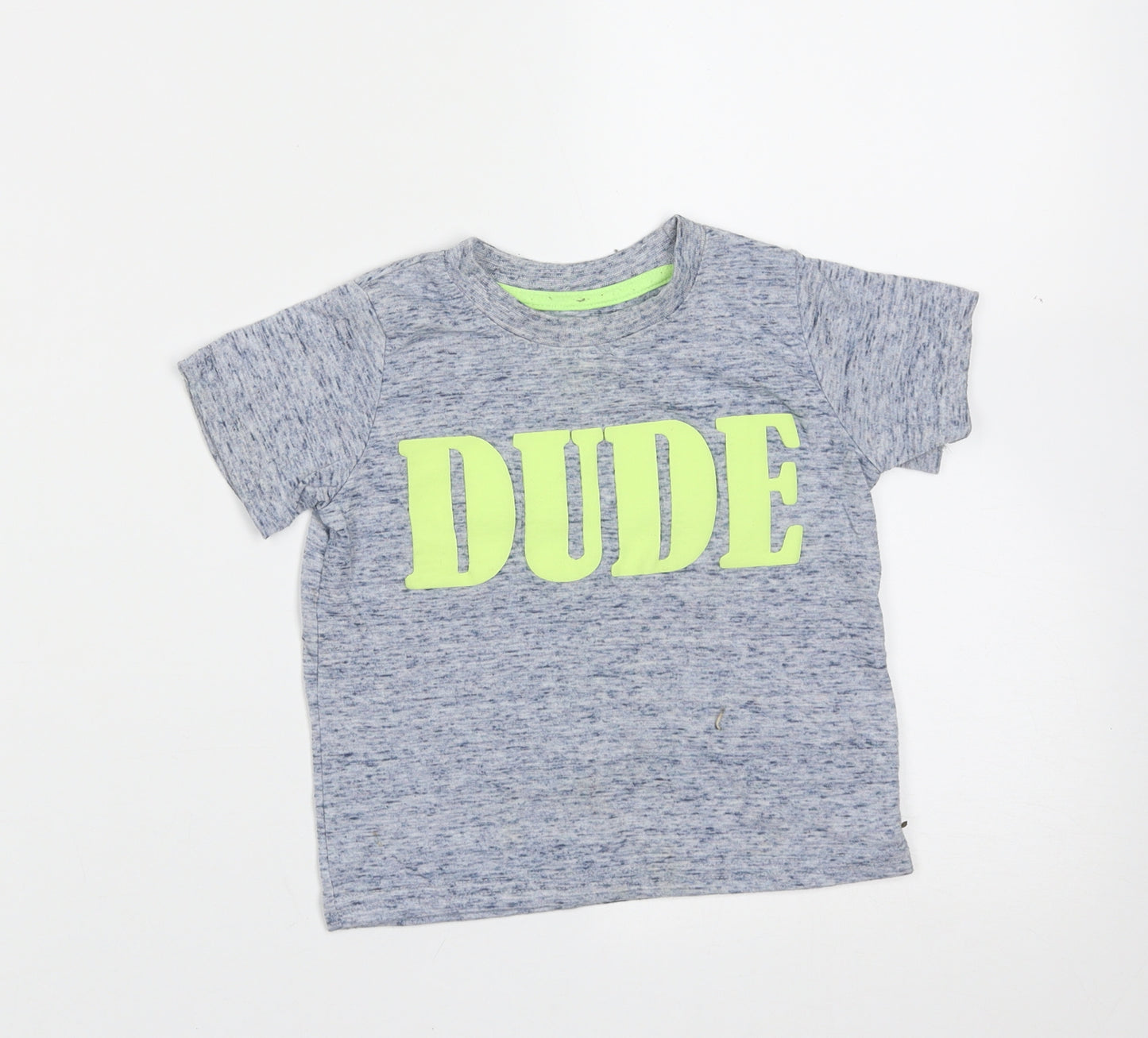 Mini Rebel Boys Blue  Polyester Basic T-Shirt Size 12-18 Months Round Neck  - dude