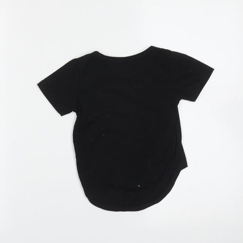 Vogue Fashion Girls Black  Cotton Blend Basic T-Shirt Size 12 Months Round Neck  - Triangle