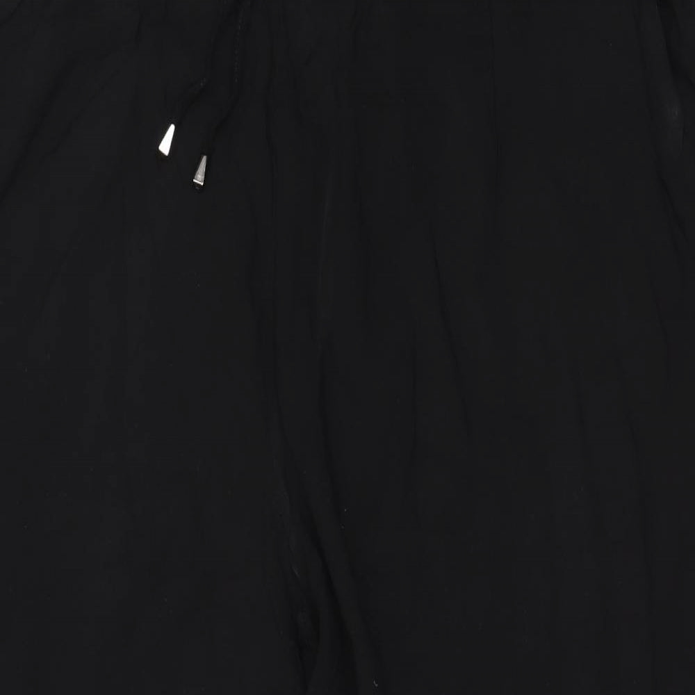 Papaya Womens Black  Viscose Cropped Trousers Size 22 L22 in Regular