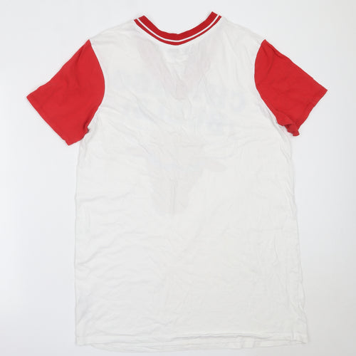 Chicago Bulls Womens White  Cotton Basic T-Shirt Size 18 V-Neck