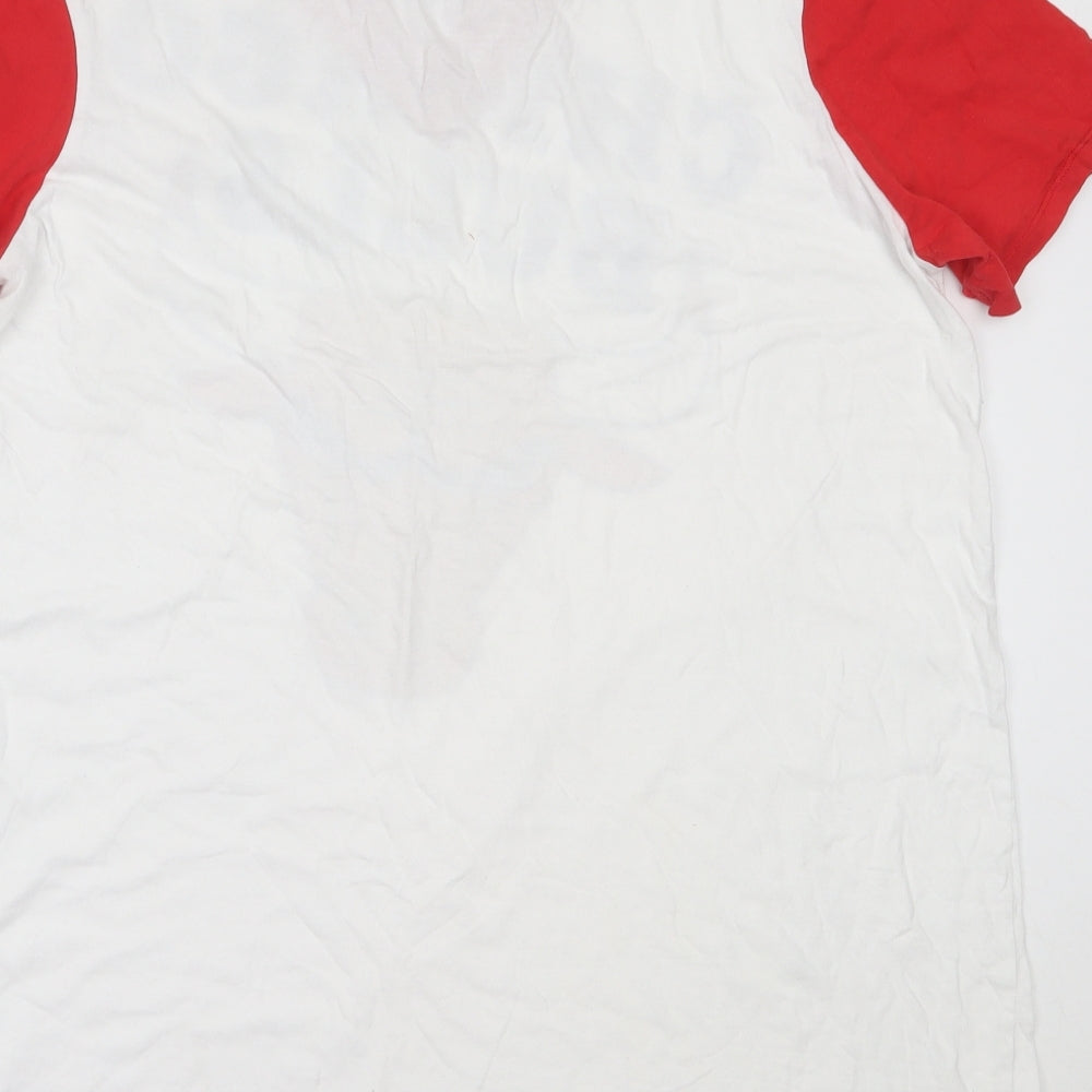Chicago Bulls Womens White  Cotton Basic T-Shirt Size 18 V-Neck