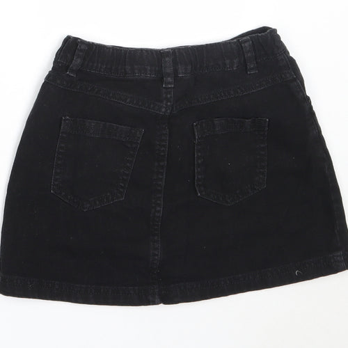 F&F Girls Black  Cotton Mini Skirt Size 7-8 Years  Regular