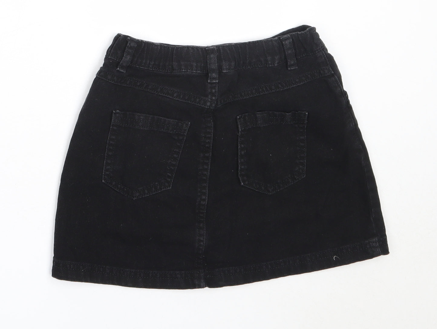 F&F Girls Black  Cotton Mini Skirt Size 7-8 Years  Regular