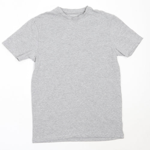 Primark Womens Grey  Cotton Basic T-Shirt Size XS Round Neck