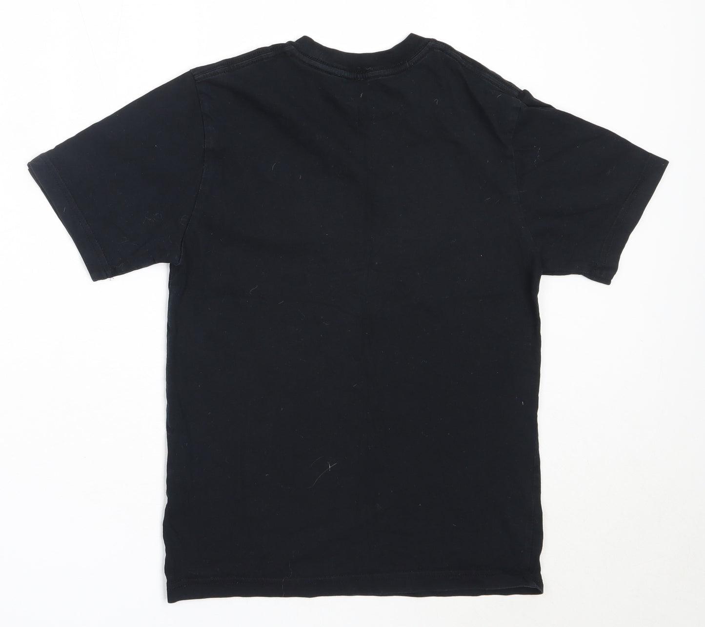VANS Boys Black  Cotton Basic T-Shirt Size 9-10 Years Round Neck