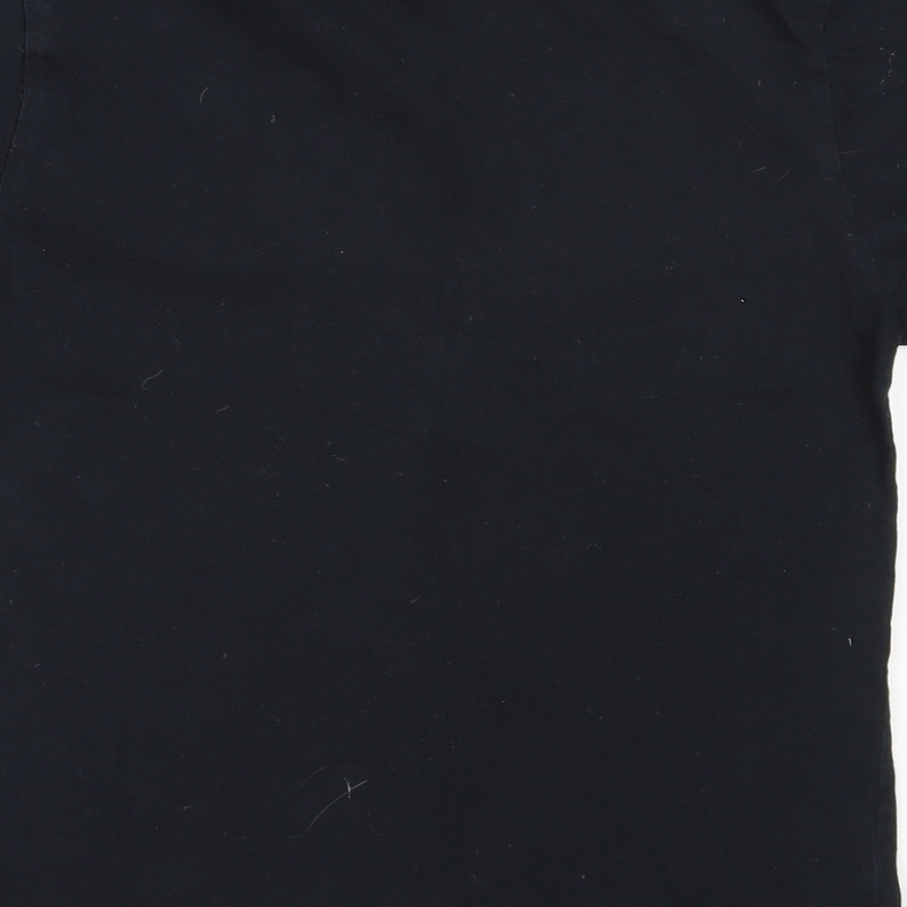 VANS Boys Black  Cotton Basic T-Shirt Size 9-10 Years Round Neck