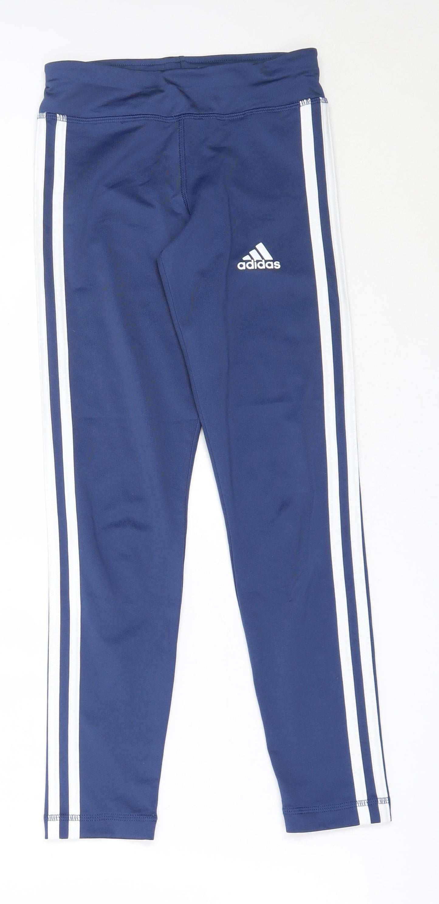 adidas Girls Blue  Polyester Capri Trousers Size 9-10 Years  Regular
