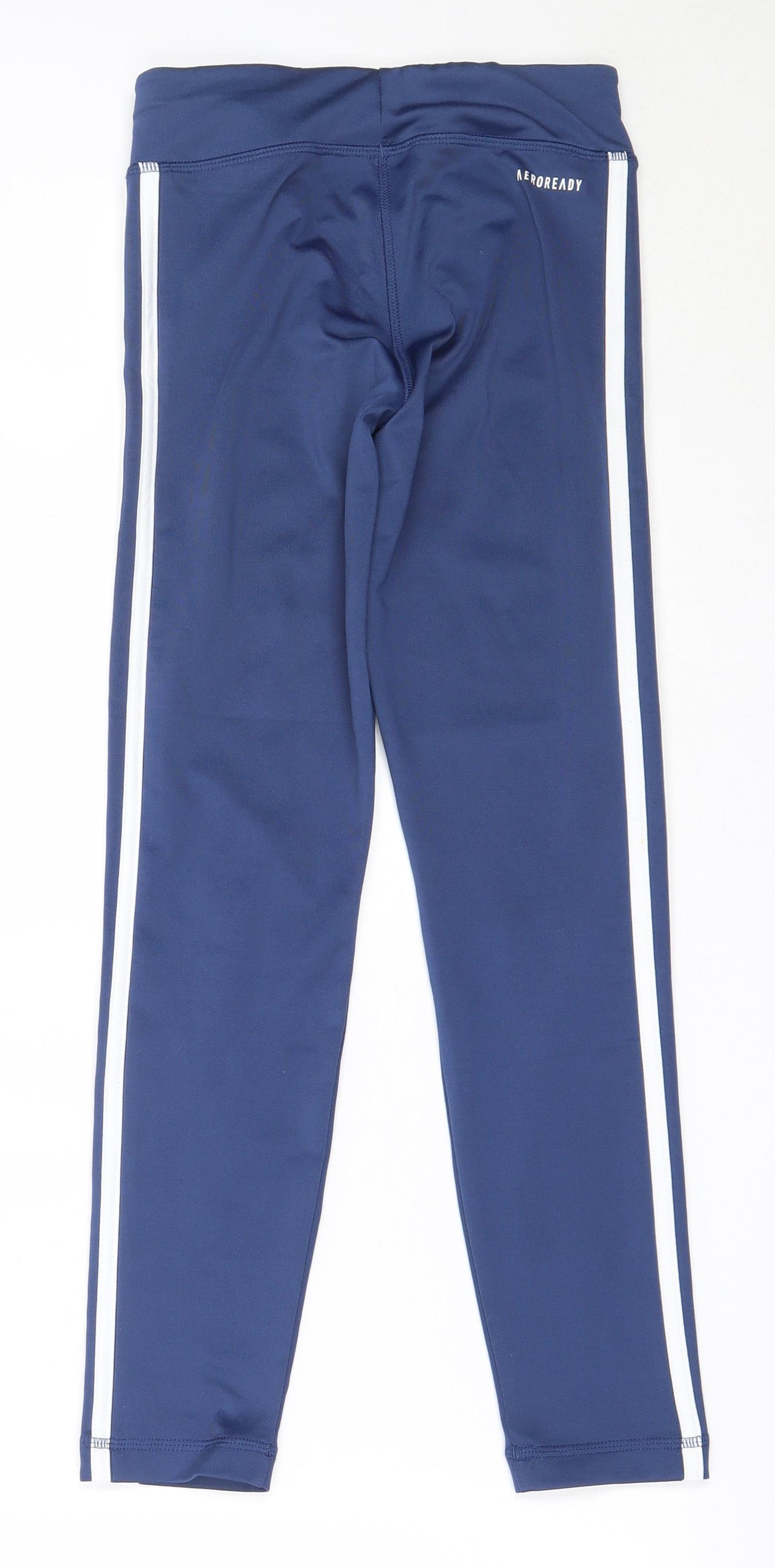 adidas Girls Blue  Polyester Capri Trousers Size 9-10 Years  Regular