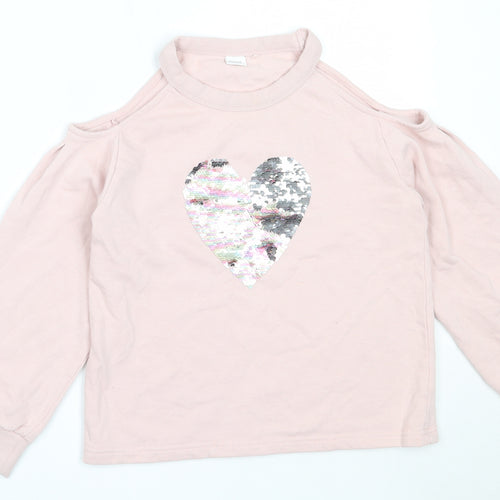 NEXT Girls Pink  Cotton Pullover Sweatshirt Size 11 Years