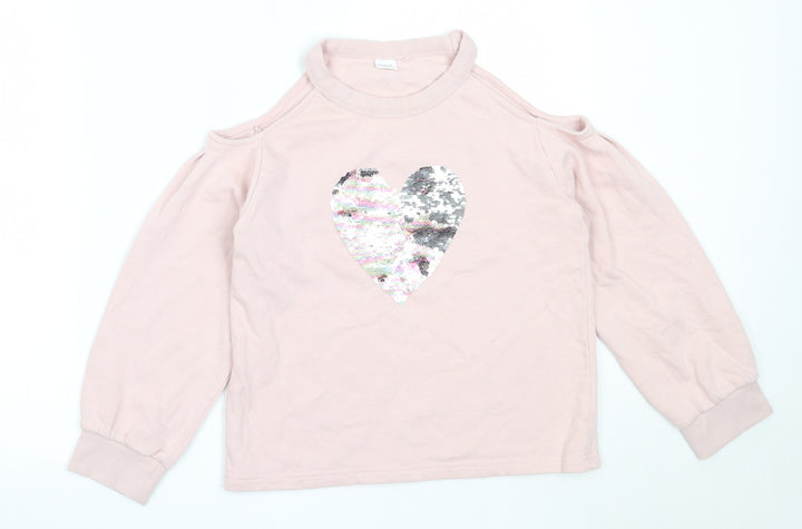 NEXT Girls Pink  Cotton Pullover Sweatshirt Size 11 Years