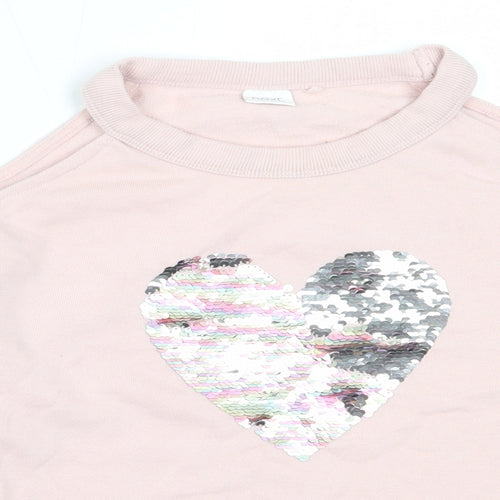 NEXT Girls Pink  Cotton Pullover Sweatshirt Size 11 Years
