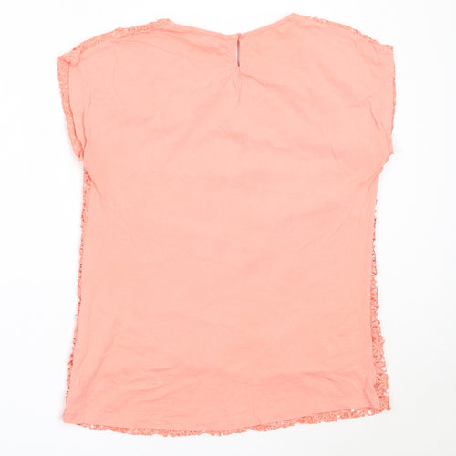 Peacocks Womens Pink  Polyester Basic T-Shirt Size 12 Round Neck