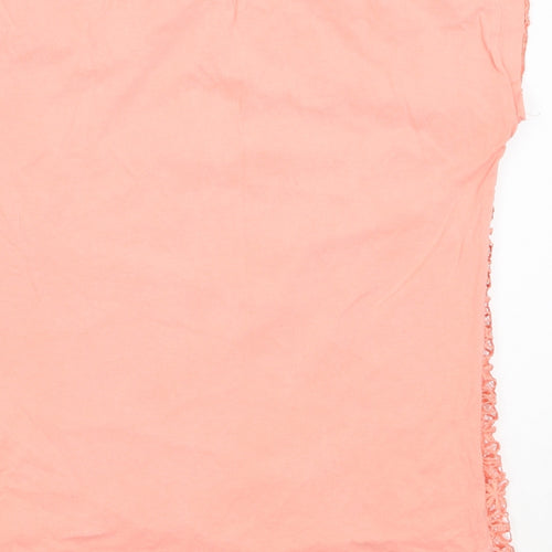 Peacocks Womens Pink  Polyester Basic T-Shirt Size 12 Round Neck