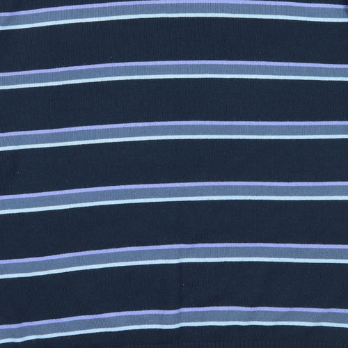 Pierre Cardin Mens Blue Round Neck Striped Acrylic Pullover Jumper Size M