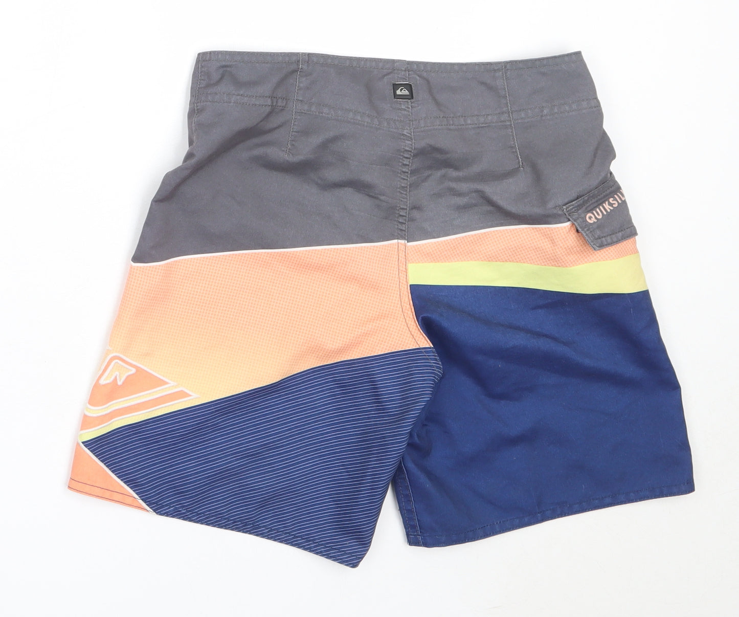 Quiksilver Boys Grey Colourblock Polyester Bermuda Shorts Size M  Regular