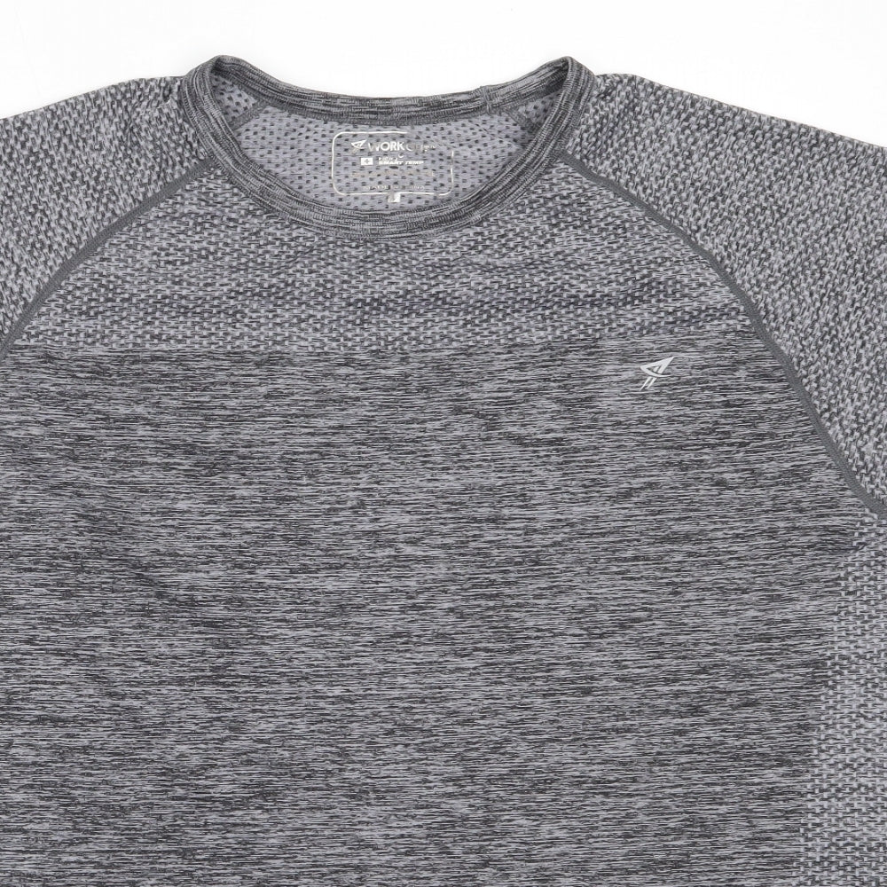 Primark Mens Grey  Polyamide Basic T-Shirt Size L Round Neck