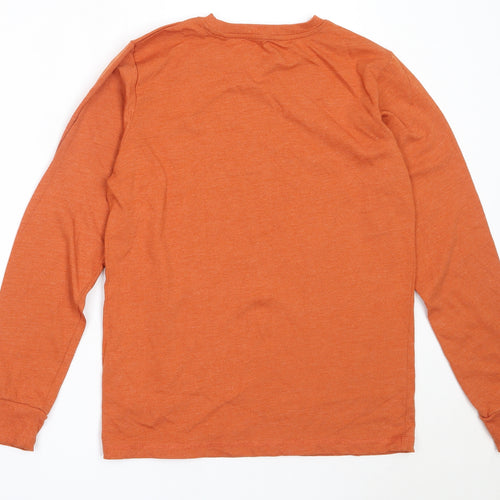 NEXT Boys Orange  Cotton Basic T-Shirt Size 13 Years Round Neck