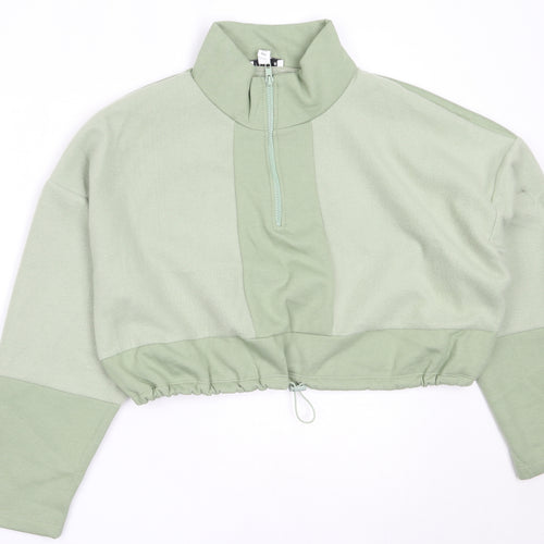 Topshop Womens Green  Polyester Pullover Sweatshirt Size L