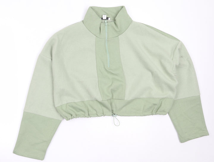 Topshop Womens Green  Polyester Pullover Sweatshirt Size L