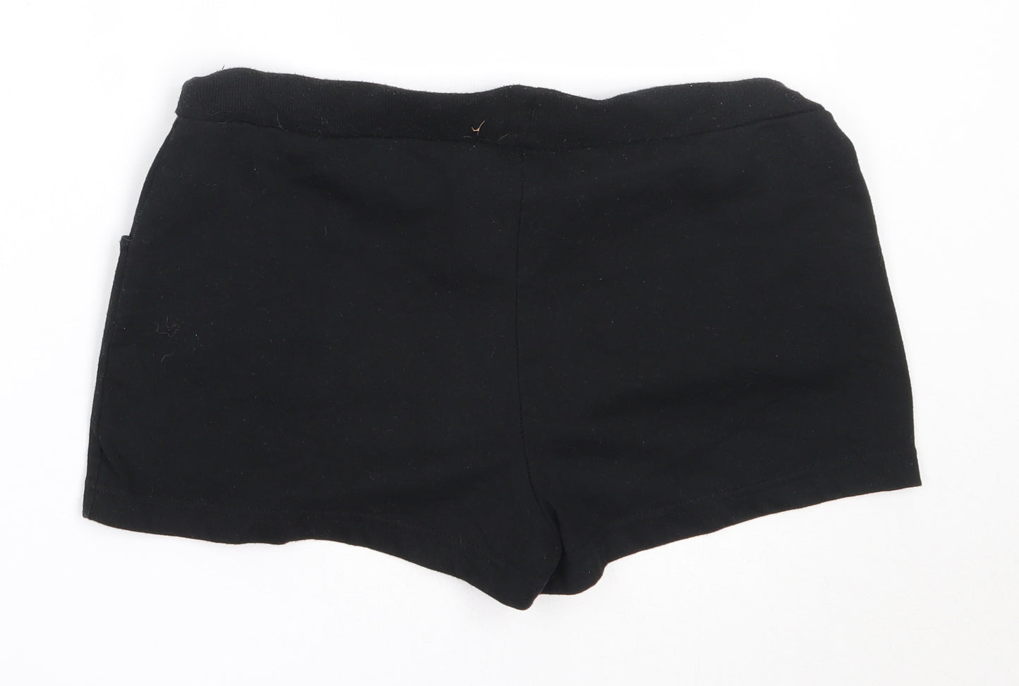 Papaya Womens Black  Polyester Hot Pants Shorts Size 14  Regular