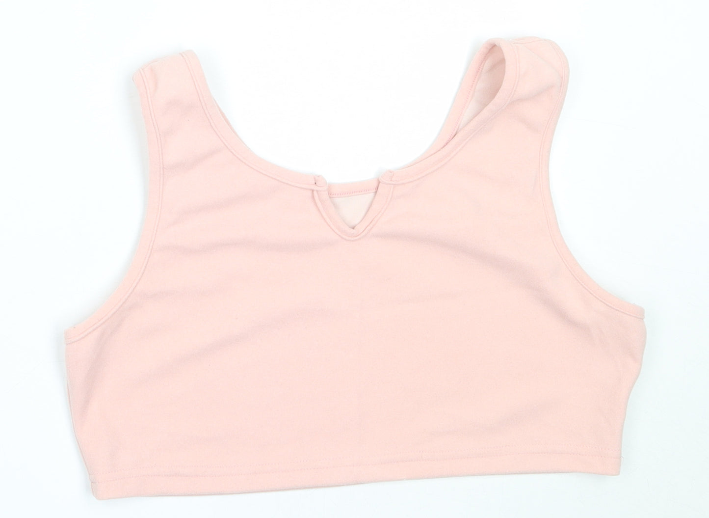 Preworn Womens Pink  Polyester Cropped Tank Size XL Round Neck