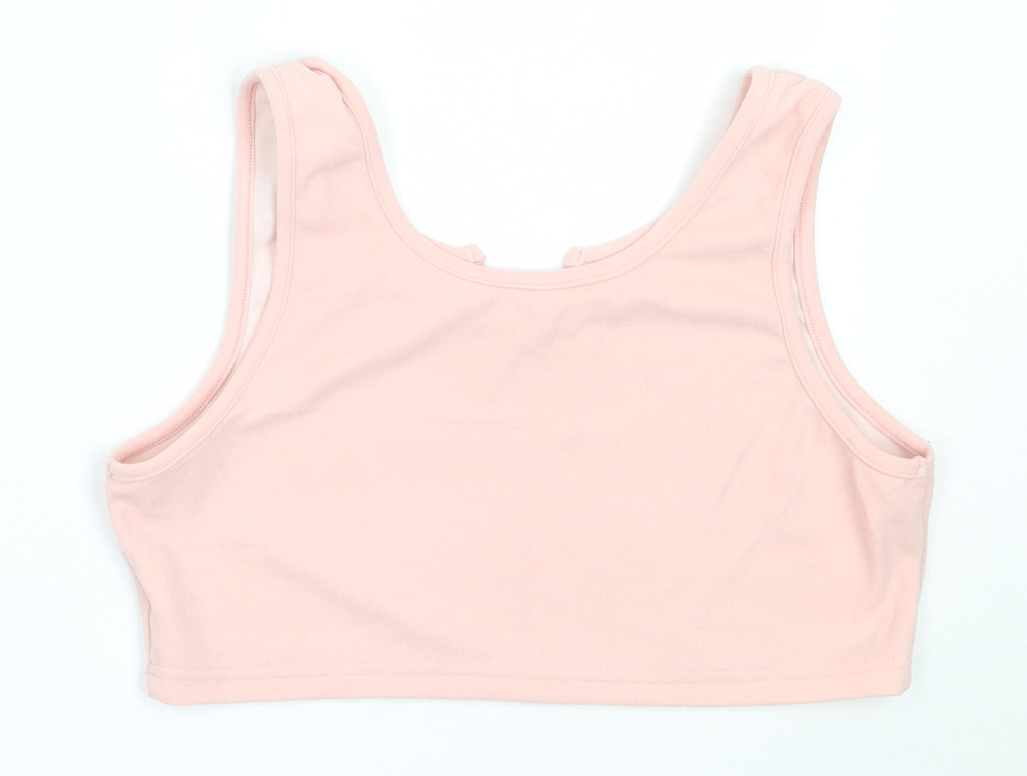 Preworn Womens Pink  Polyester Cropped Tank Size XL Round Neck