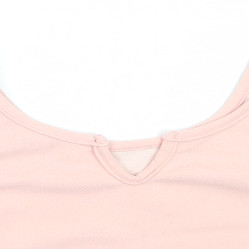 Preworn Womens Pink  Polyester Cropped Tank Size XL Round Neck