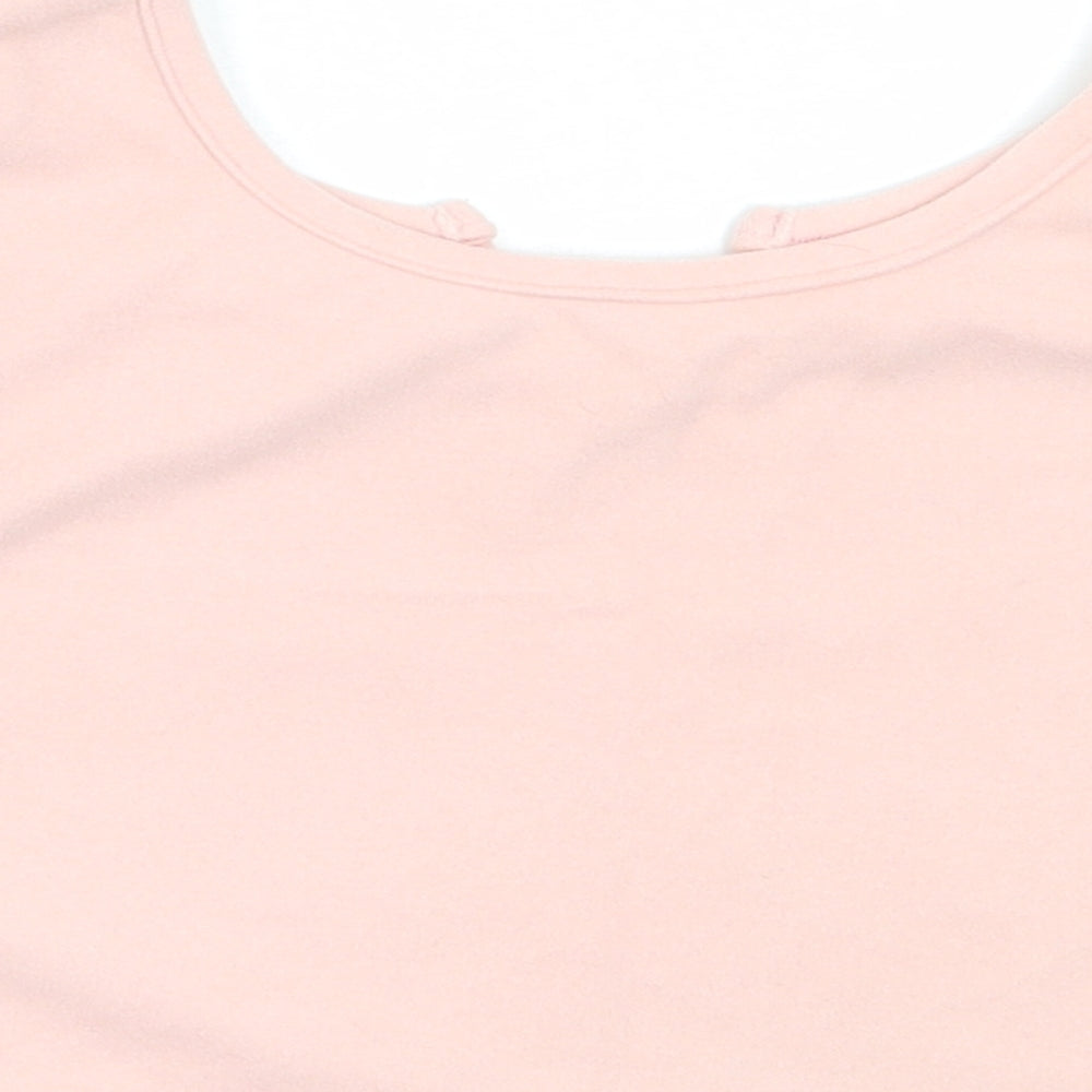 Preworn Womens Pink  Polyester Cropped Tank Size XL Round Neck