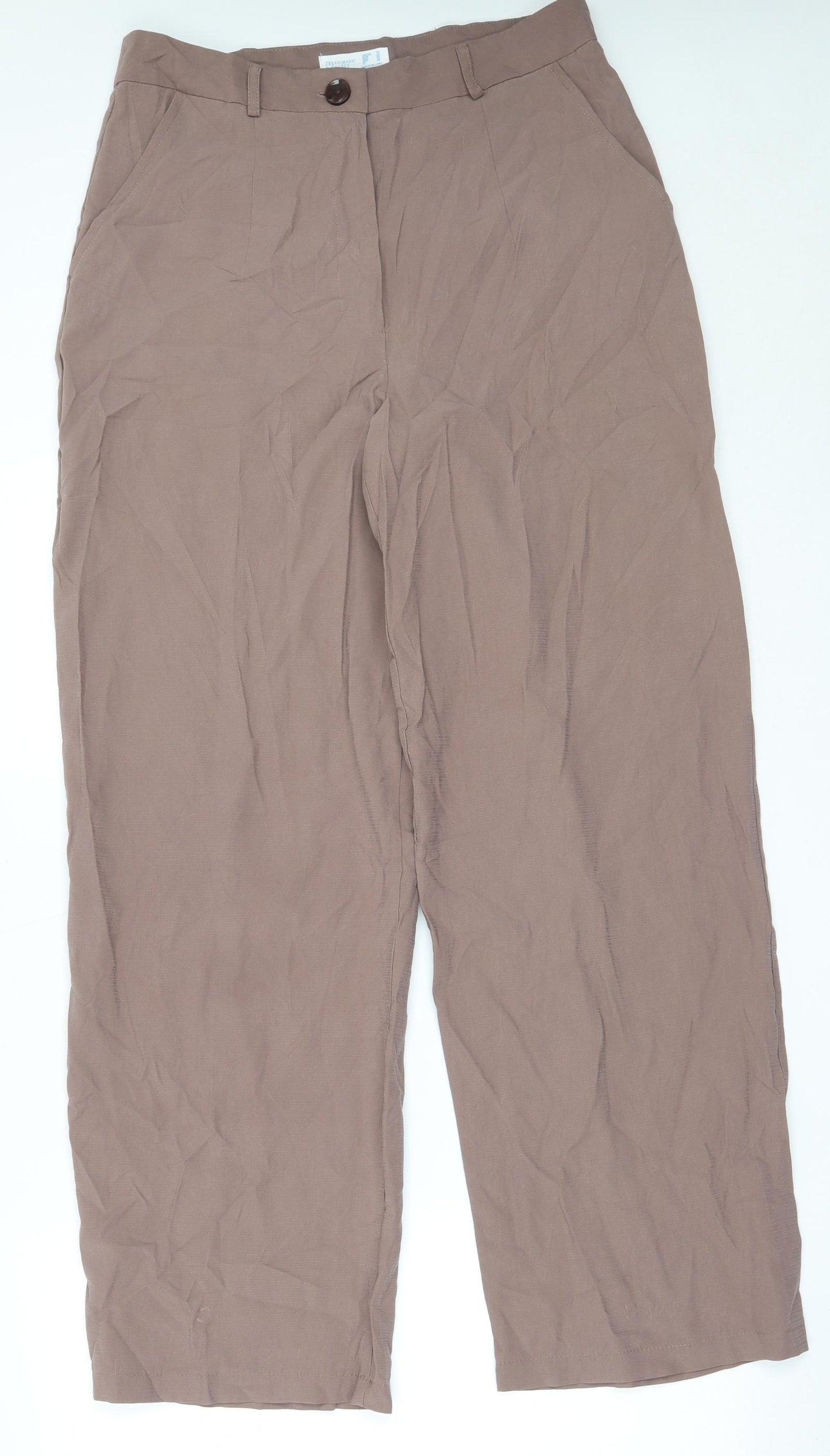 Primark Womens Brown  Viscose Trousers  Size 14 L30 in Regular
