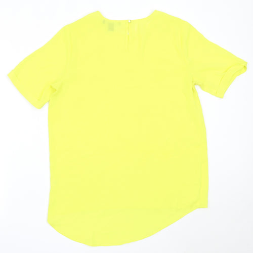 Atmosphere Womens Yellow  Polyester Basic Blouse Size 10 Round Neck