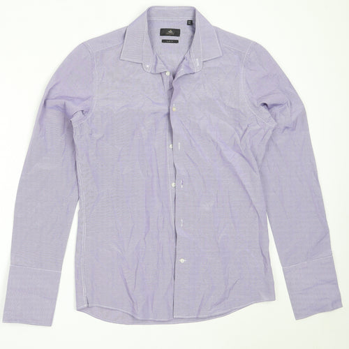 NEXT Mens Blue  Polyester  Button-Up Size 15.5 Collared