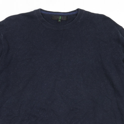Jasper Conran Mens Blue Round Neck  Cotton Pullover Jumper Size M