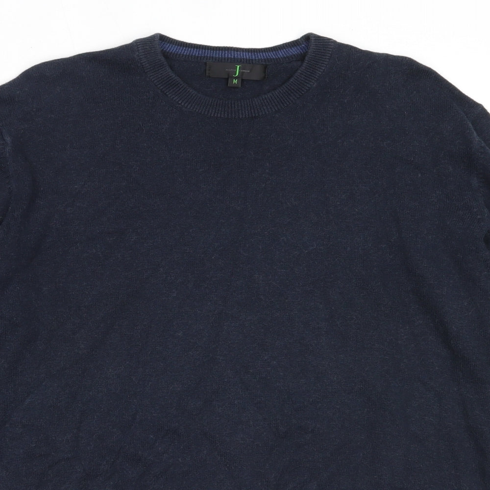 Jasper Conran Mens Blue Round Neck  Cotton Pullover Jumper Size M
