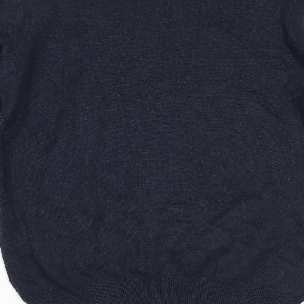 Jasper Conran Mens Blue Round Neck  Cotton Pullover Jumper Size M