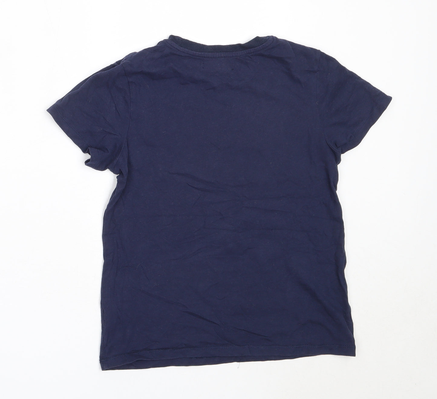 TEX Boys Blue  Cotton Basic T-Shirt Size 7-8 Years Round Neck