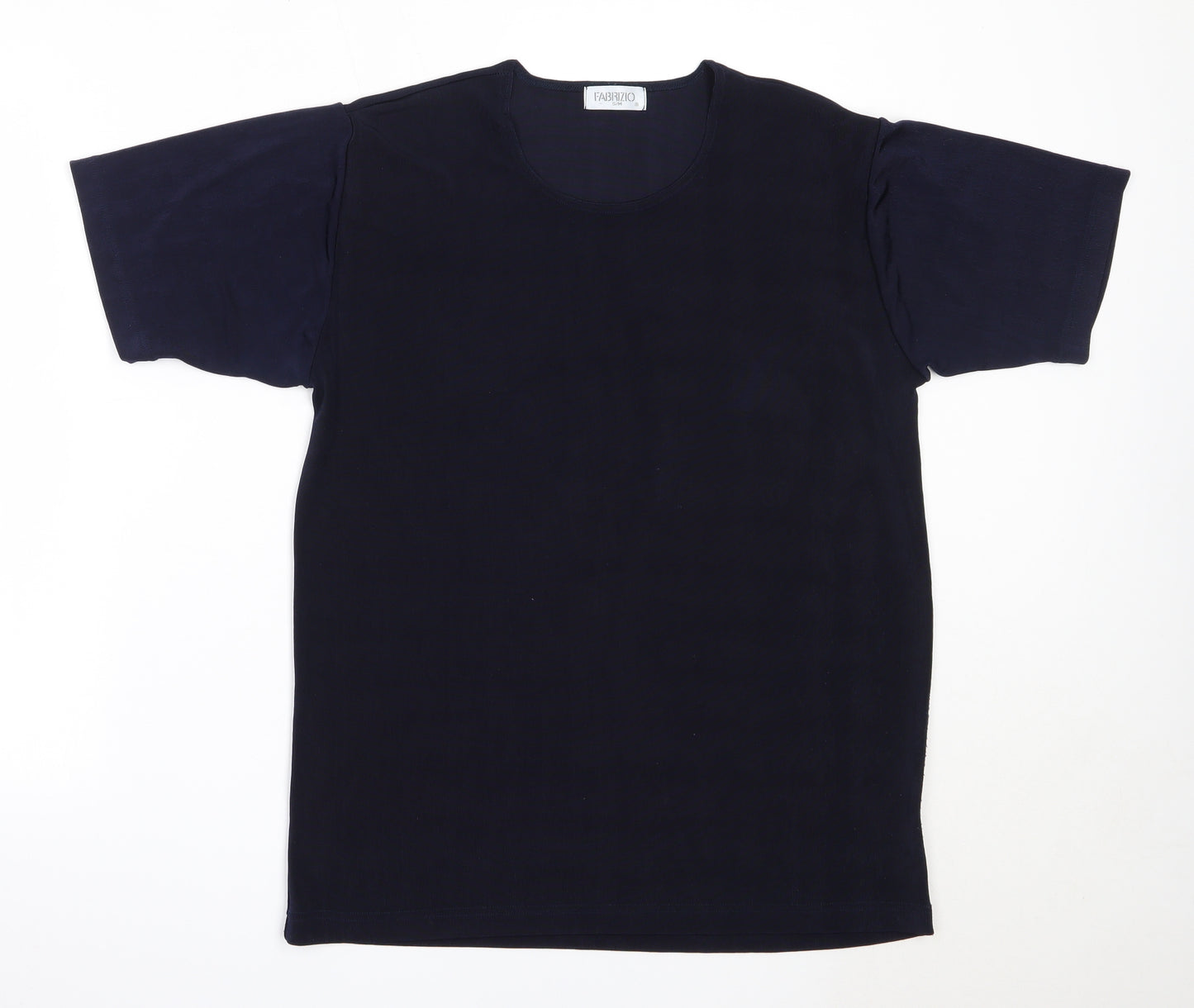 Fabrizo Womens Blue  Polyester Basic T-Shirt Size M Round Neck