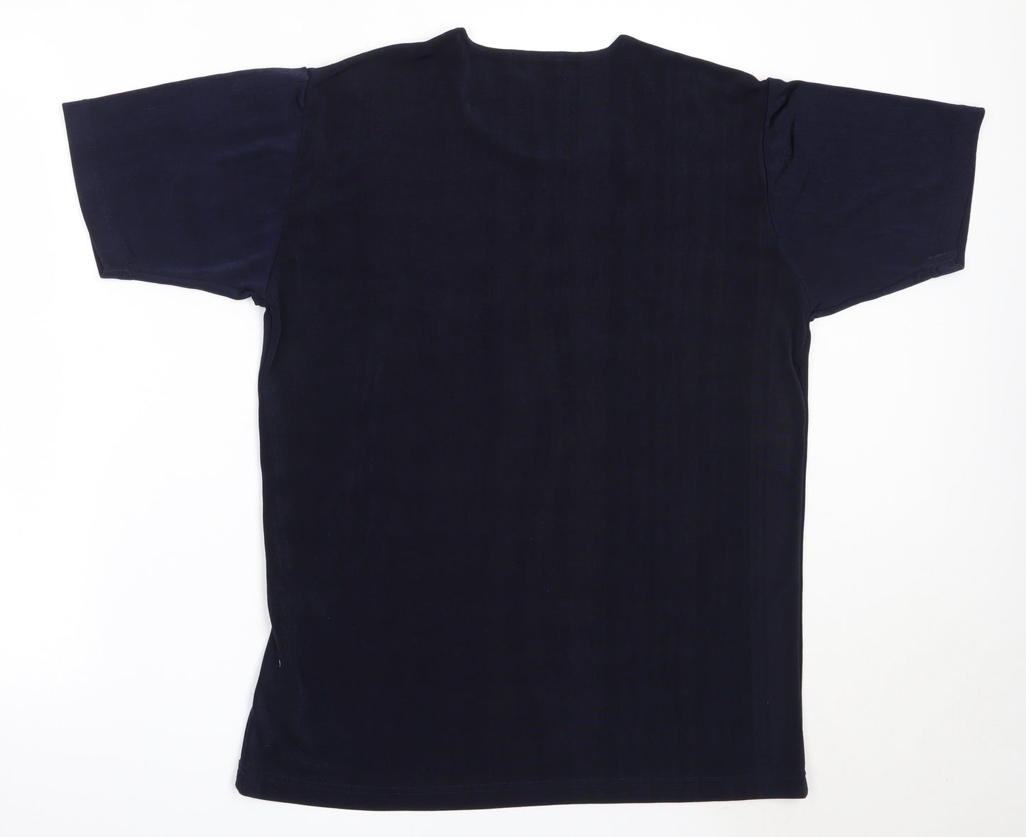 Fabrizo Womens Blue  Polyester Basic T-Shirt Size M Round Neck