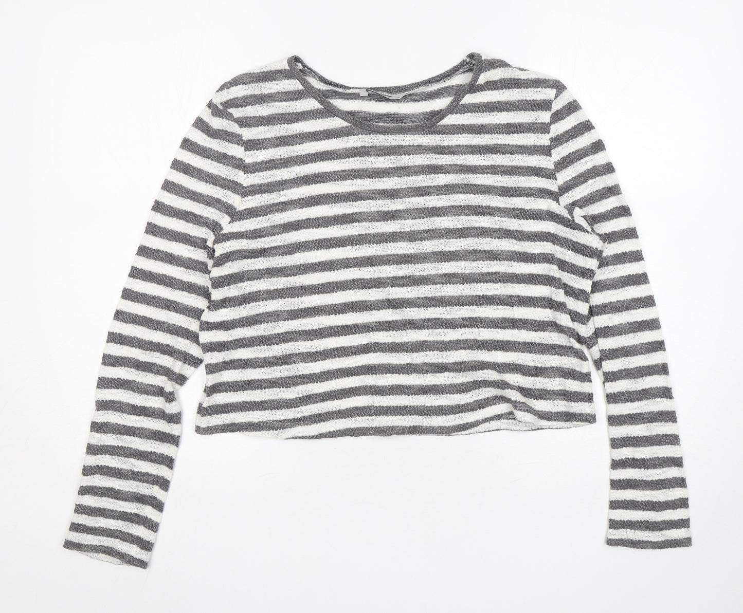TU Womens Multicoloured Round Neck Striped Cotton Pullover Jumper Size 14