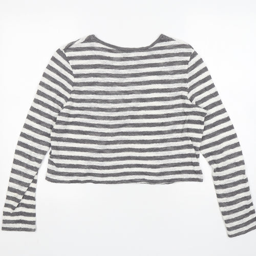 TU Womens Multicoloured Round Neck Striped Cotton Pullover Jumper Size 14
