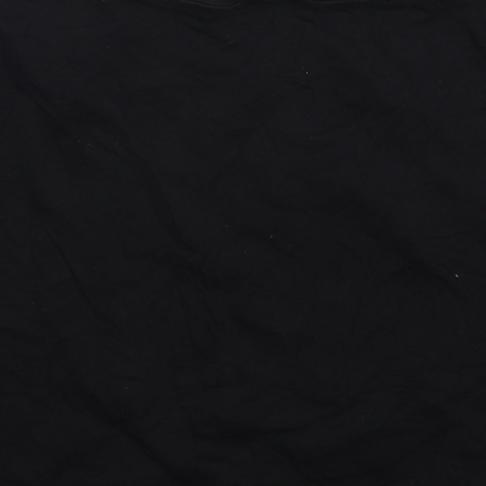 New Look Girls Black  Cotton Cropped T-Shirt Size 12-13 Years Round Neck