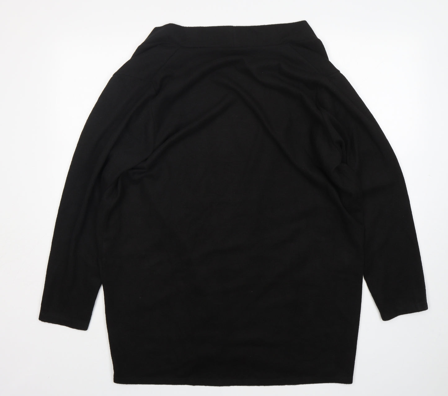 George Womens Black V-Neck  Polyester Cardigan Jumper Size 20