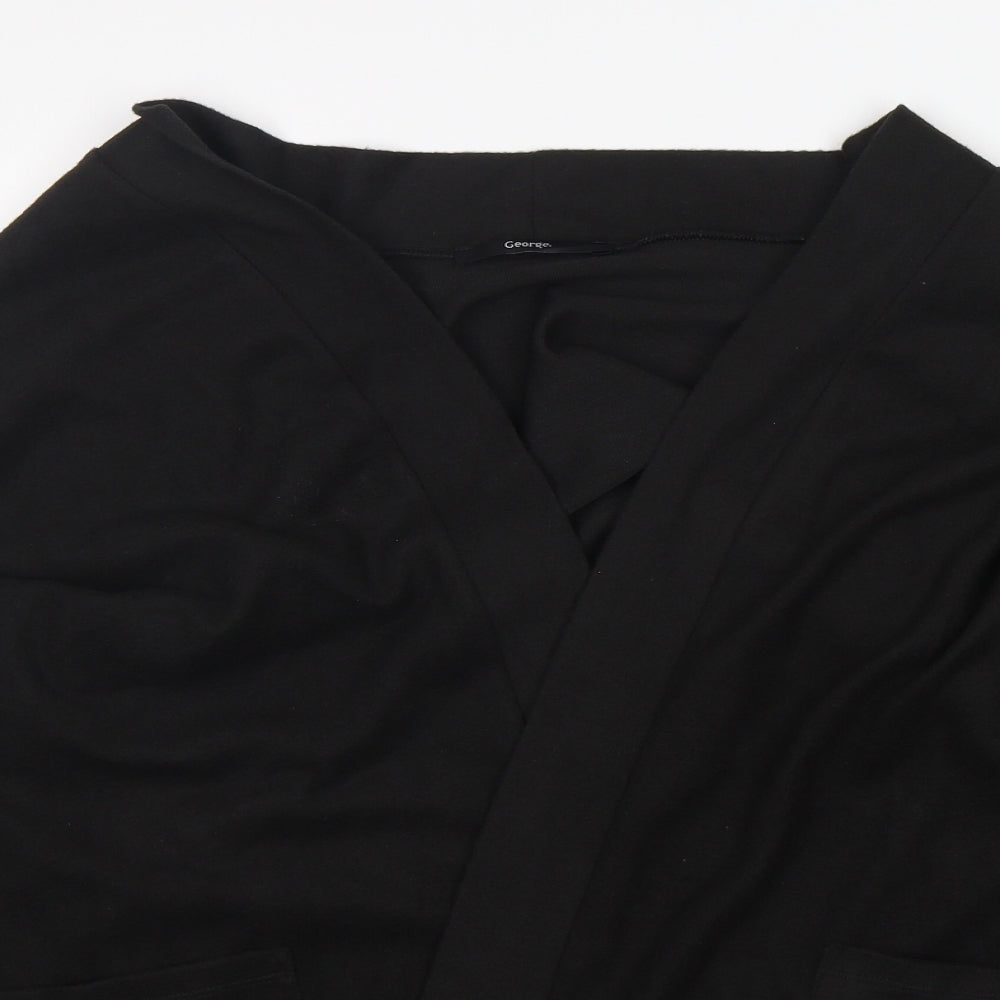 George Womens Black V-Neck  Polyester Cardigan Jumper Size 20